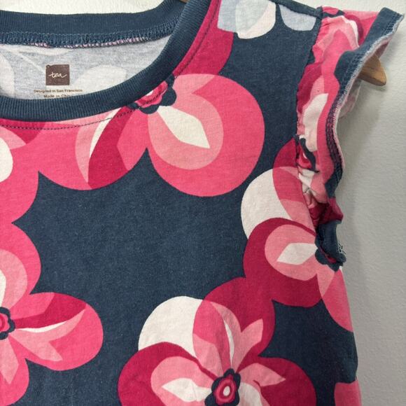 Tea Collection Floral Flutter Sleeve Top - Picture 2 of 5